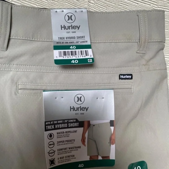 Hurley Men's Light Gray Flat Front Shorts - Picture 2 of 5